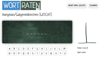 WortRaten.de: Seit 2002 kostenlos Hangman spielen